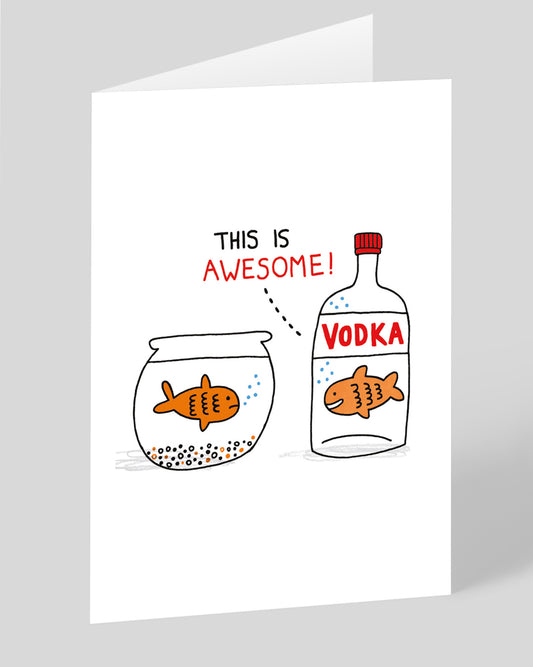 Personalised Vodka Goldfish Greeting Card