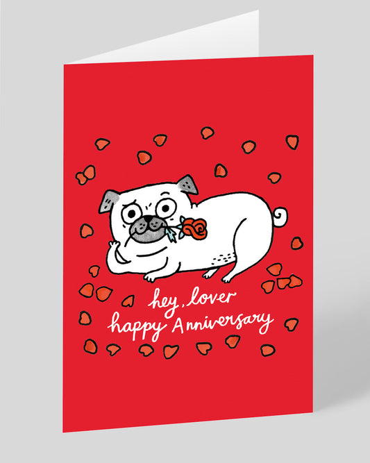 Personalised Hey Lover Happy Anniversary Card