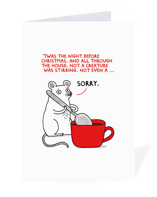 Personalised Twas the Night Before Xmas Mouse Christmas Card