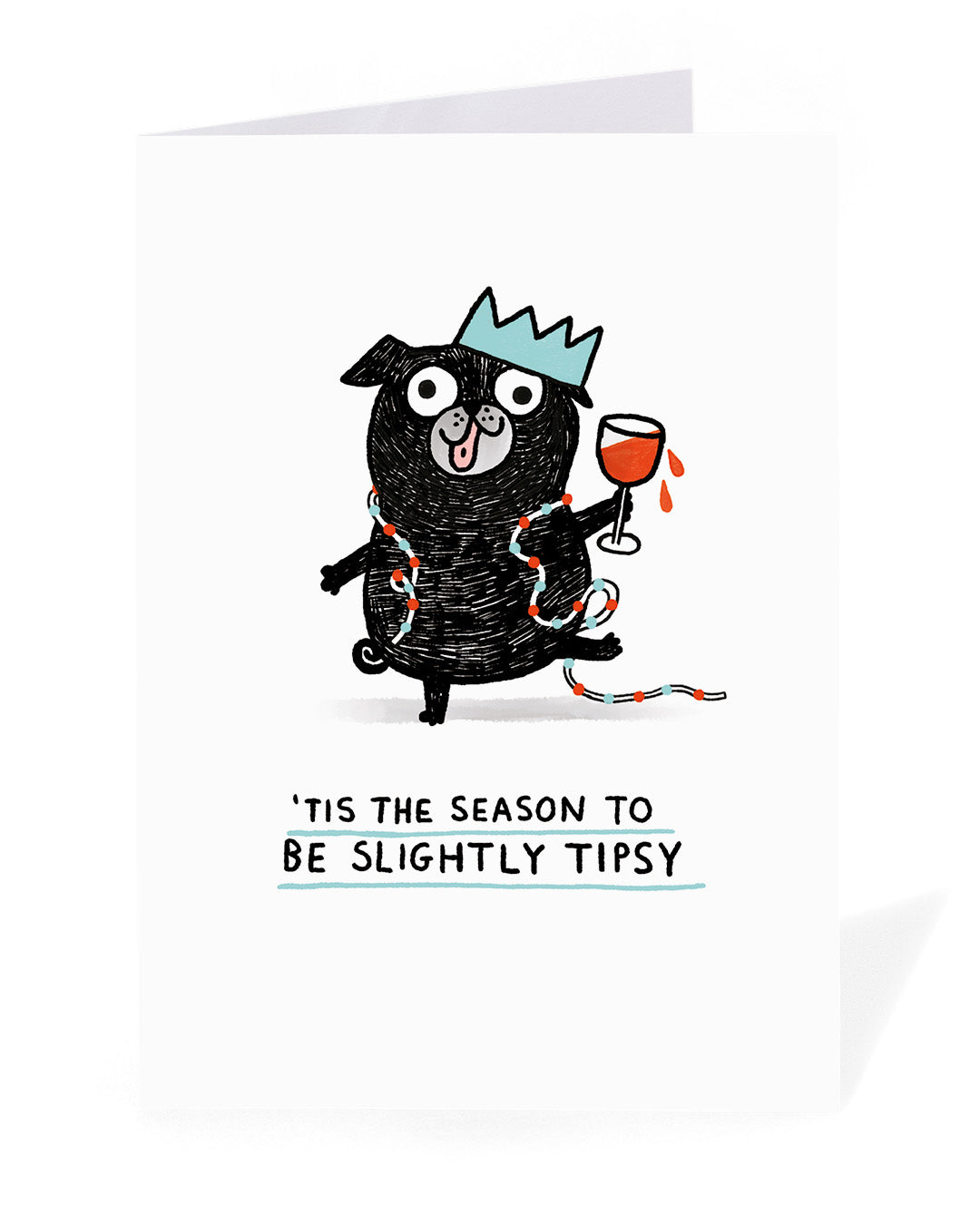 Personalised Tis The Season To Be Slightly Tipsy Christmas Card
