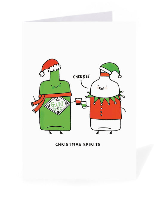 Personalised Christmas Spirits Christmas Card