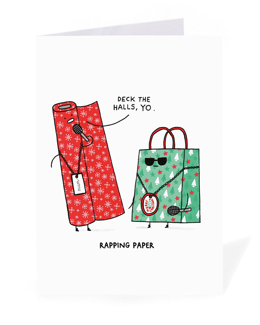 Personalised Rapping Paper Christmas Card