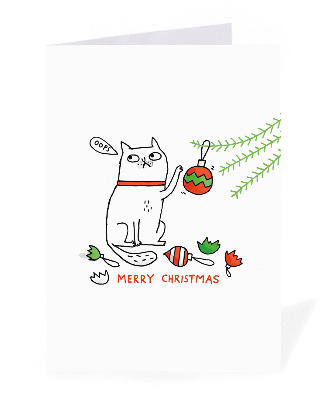 Personalised Oops Cat Christmas Card