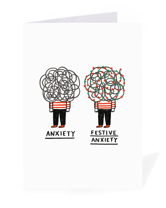 Personalised Festive Anxiety Christmas Card