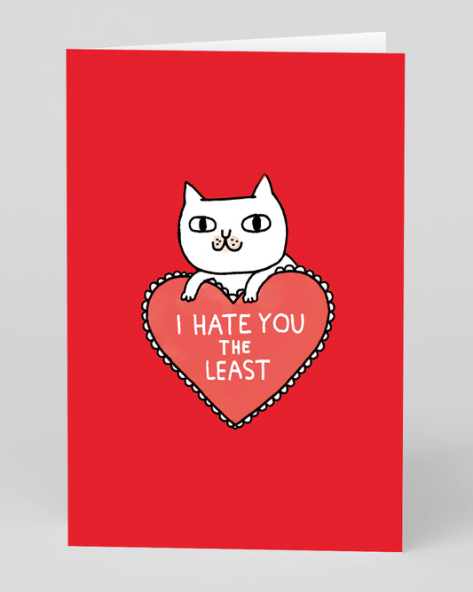 Personalised I Hate You The Least Greeting Card