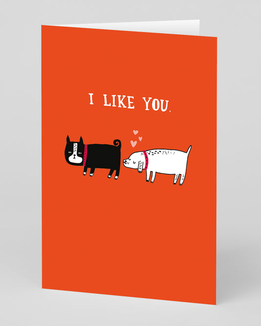 Personalised I Like You Dogs Greeting Card