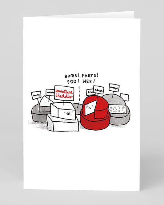 Personalised Immature Cheese Greeting Card