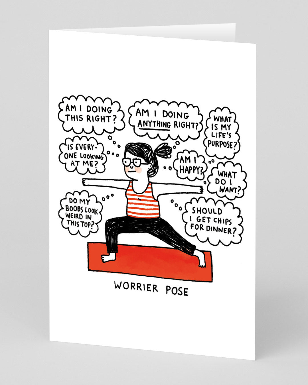 Personalised Worrier Pose Greeting Card