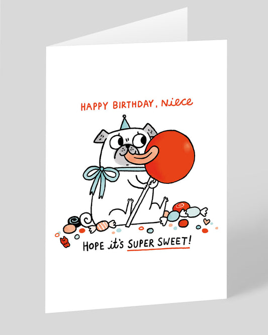 Personalised Super Sweet Niece Birthday Card