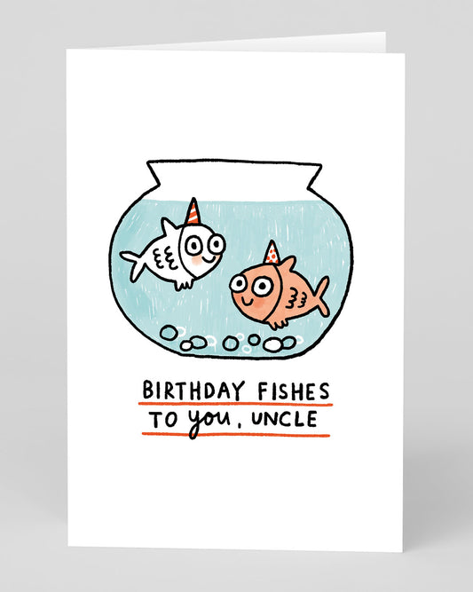 Personalised Uncle Fishes Birthday Card