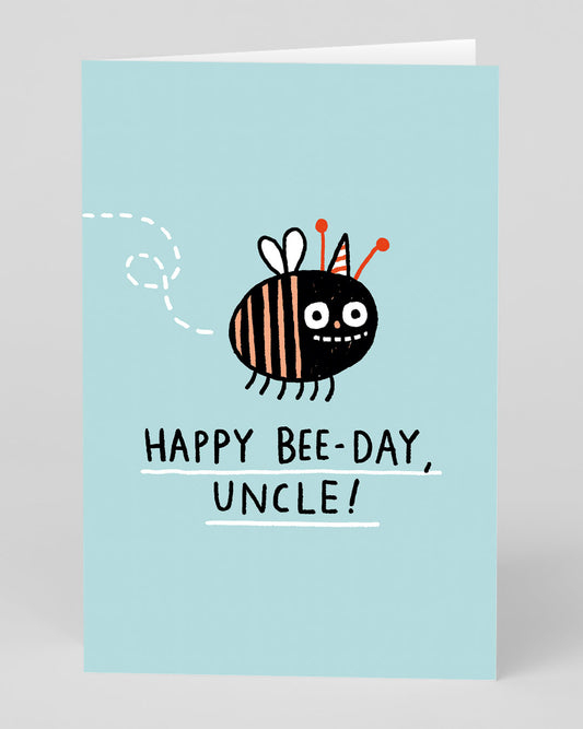 Personalised Bee Day Uncle Birthday Card