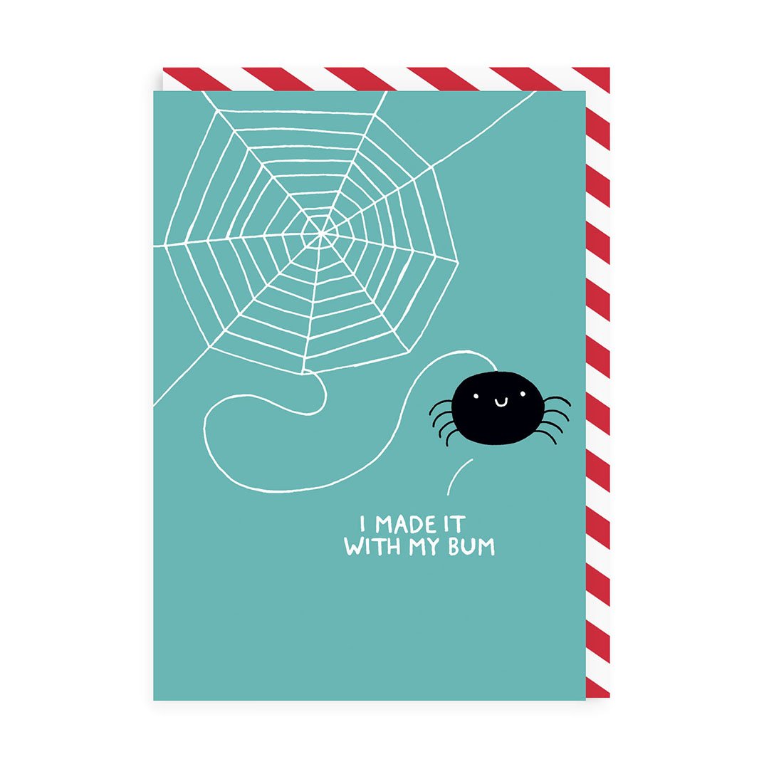 I Made It With My Bum Blue Greeting Card