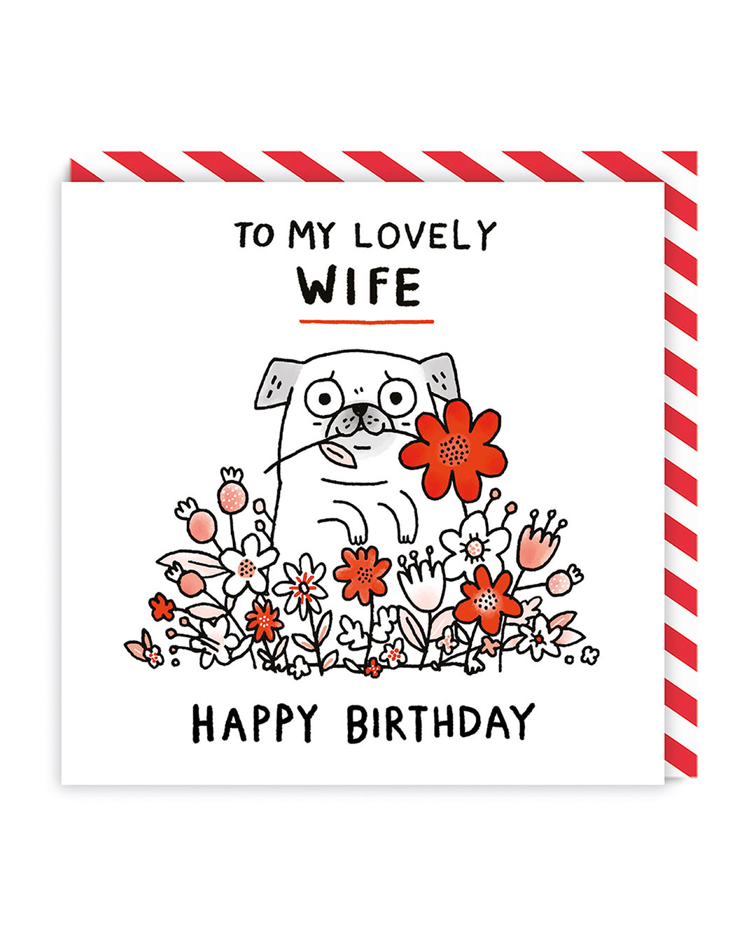 Gemma Correll Lovely Wife Pug Greeting Card