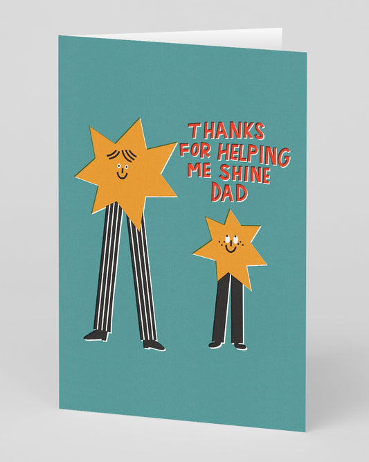 Personalised Thanks For Helping Me Shine Father's Day Card