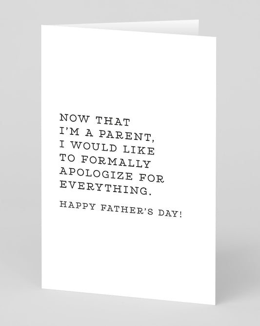 Formally Apologise Father's Day Card