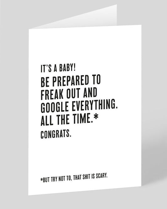 Google Freak Out New Baby Card