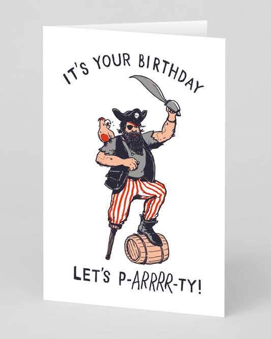 Let's P-arrrr-ty Pirate Birthday Card