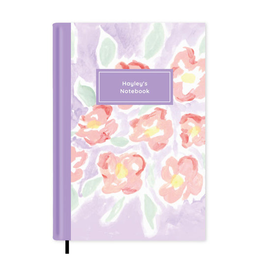 Lilac Floral Personalised Notebook A5