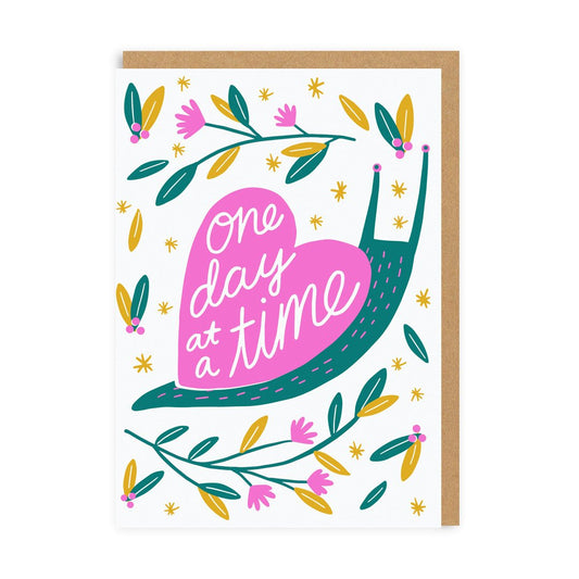 One Day At A Time Snail Greeting Card