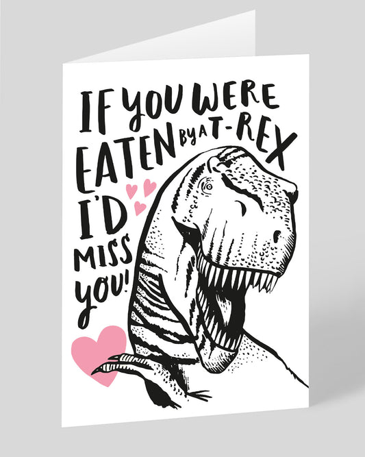 Personalised Eaten By A T-Rex Greeting Card