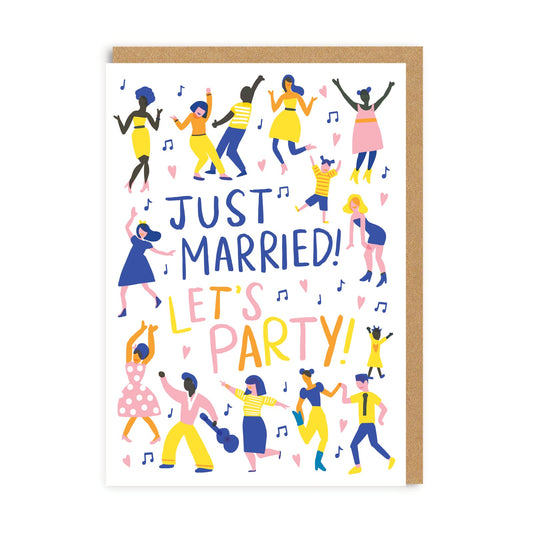 Just Married Let's Party Card