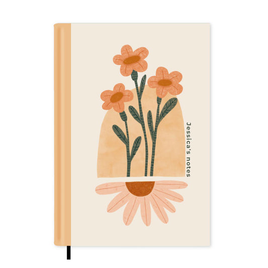 Three Flowers Personalised Notebook A5