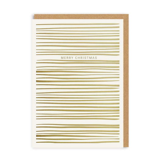 White and Gold line Christmas Card
