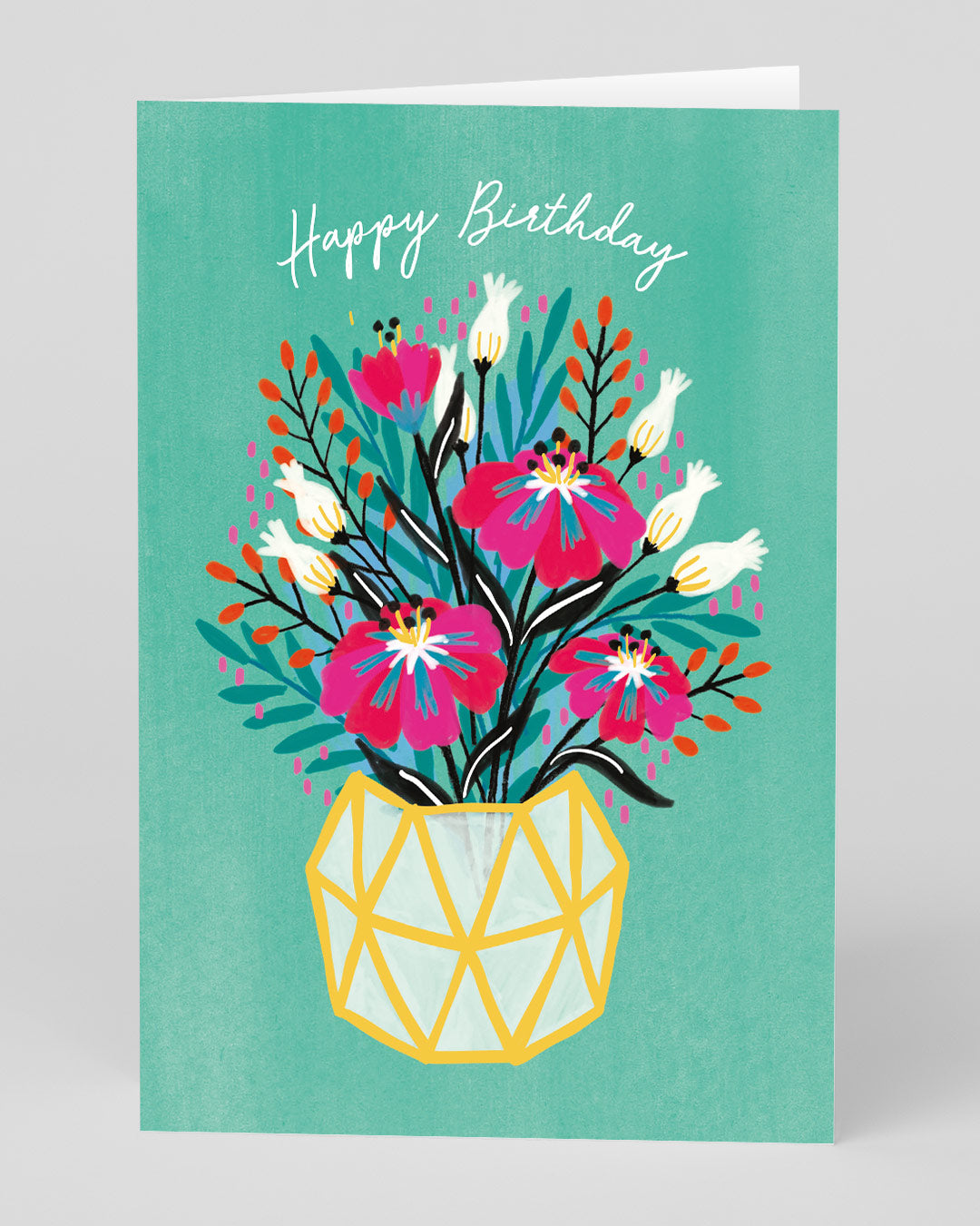 Personalised Flower Vase Birthday Card