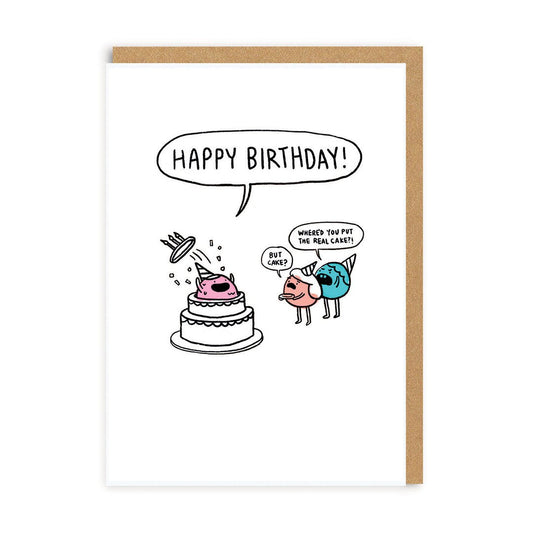 Fake Cake Birthday Greeting Card