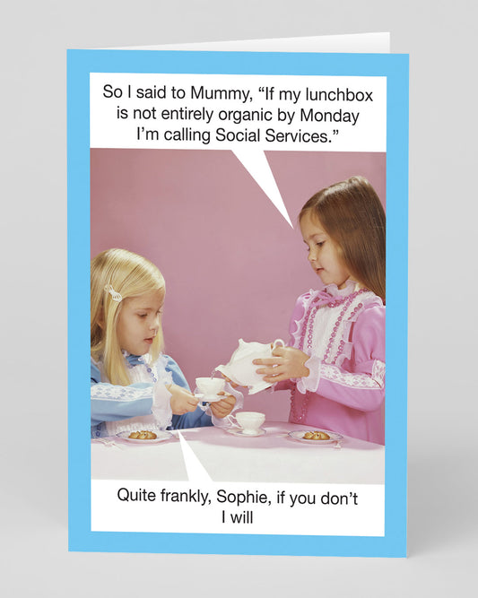 Personalised Kids Tea Party Greeting Card