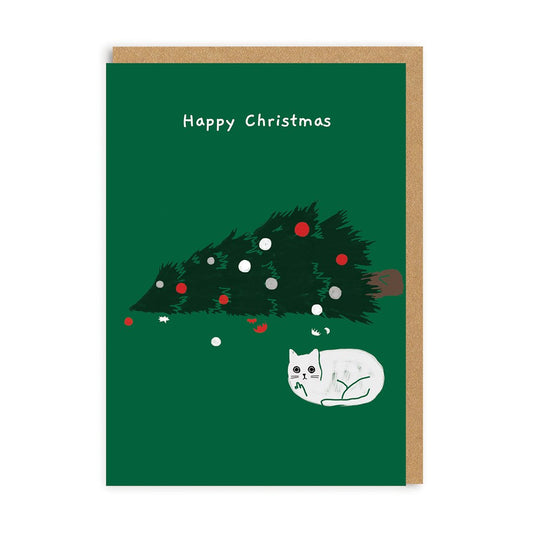 Fallen Christmas Tree Christmas Card