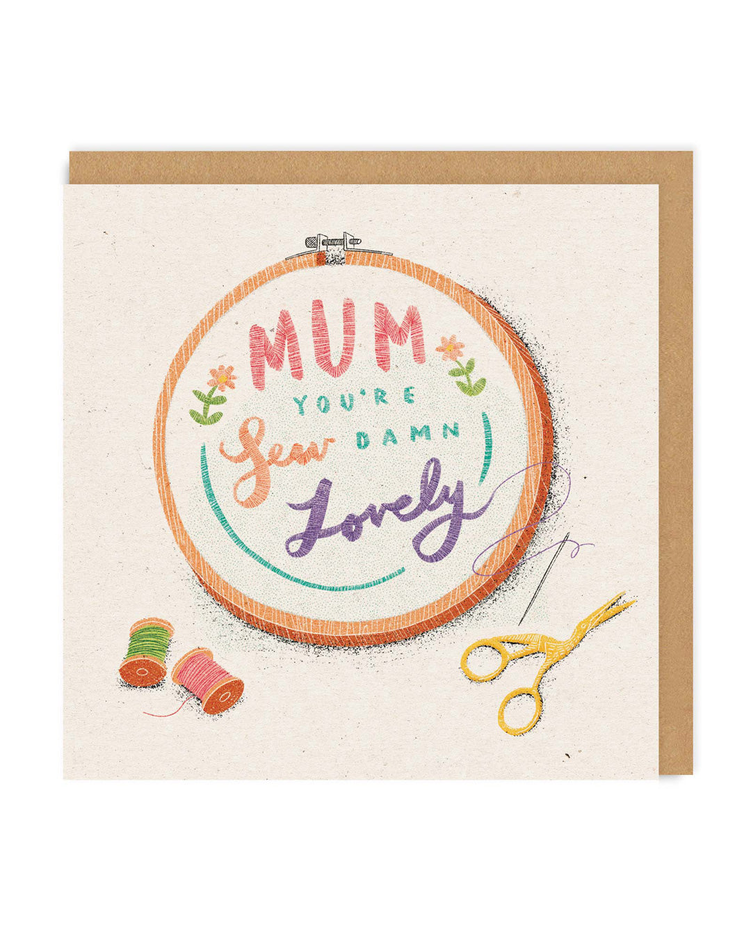 Mum, Sew Damn Lovely Square Greeting Card