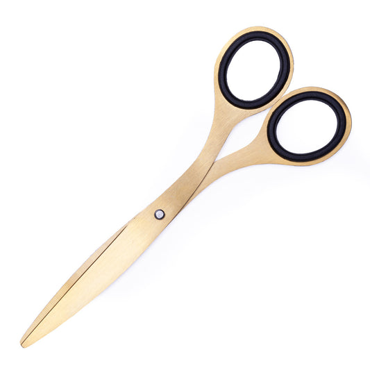 Gold Scissors with Black Handle Grips