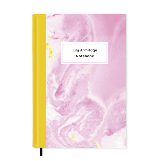 Pink Marble Personalised Notebook A5