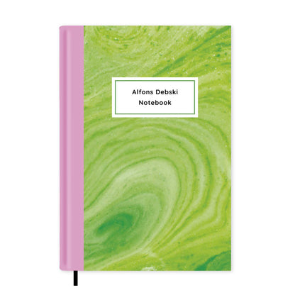Green Marble Personalised Notebook A5