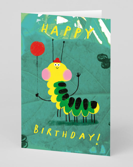 Personalised Caterpillar Happy Birthday Card