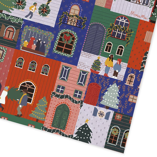 We Are One Christmas Houses Gift Wrap