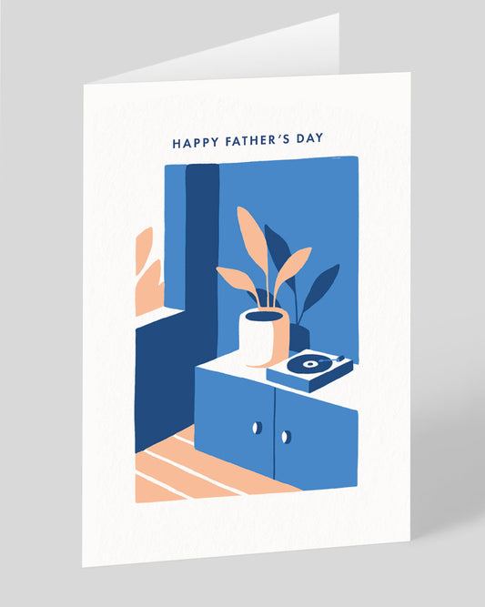 Personalised Record Player Father's Day Card