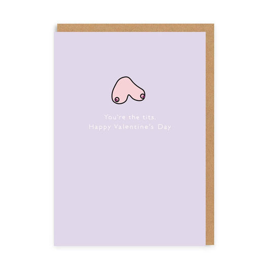Valentine's You're The Tits Enamel Pin Greeting Card