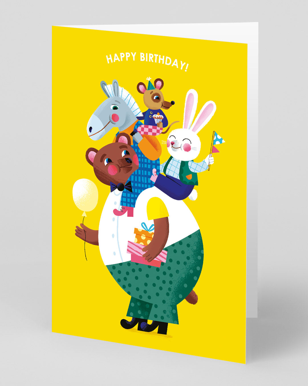 Personalised Animal Piggyback Birthday Card