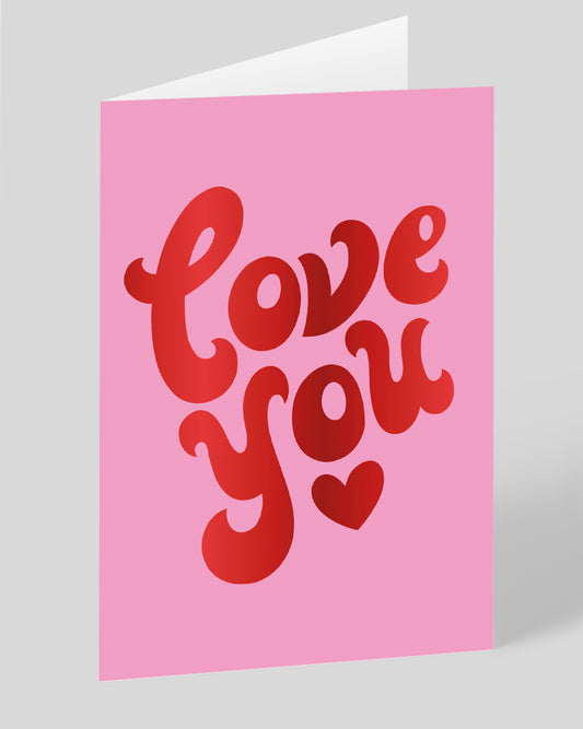 Personalised Love You Lettering Greeting Card