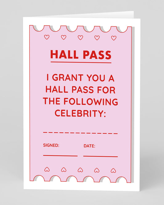Personalised Hall Pass Greeting Card