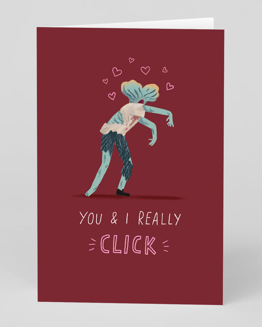 Personalised Red You And I Really Click Greeting Card