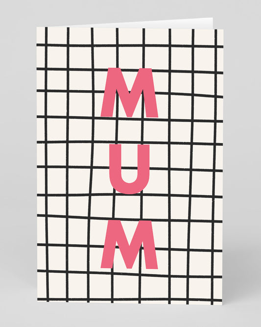 Personalised Check Pattern Mum Greeting Card