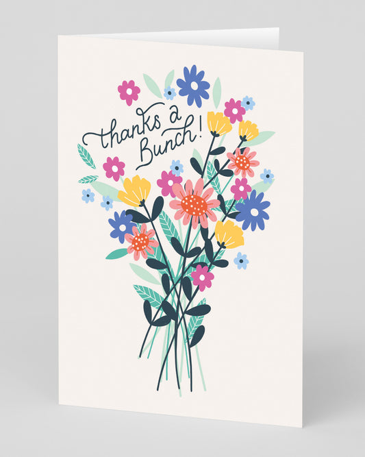 Personalised Thanks A Bunch Flowers Greeting Card