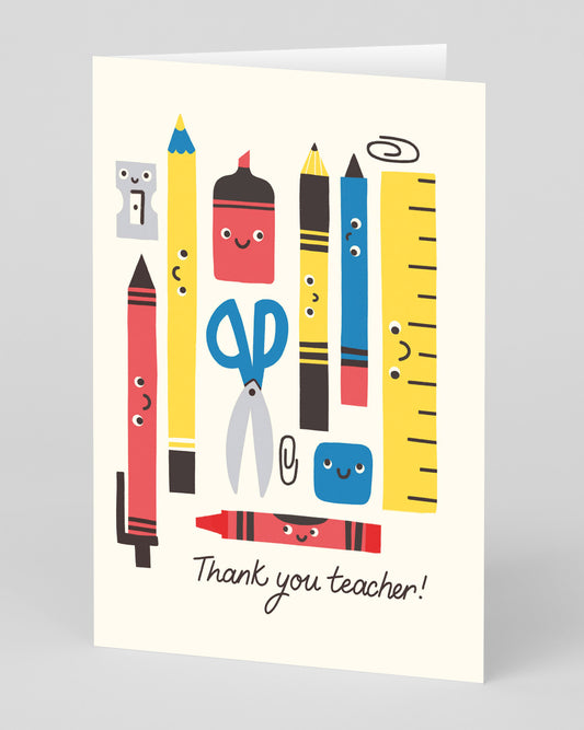 Personalised Thank You Teacher Stationery Greeting Card