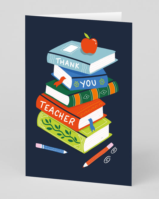 Personalised Thank You Teacher Books Card