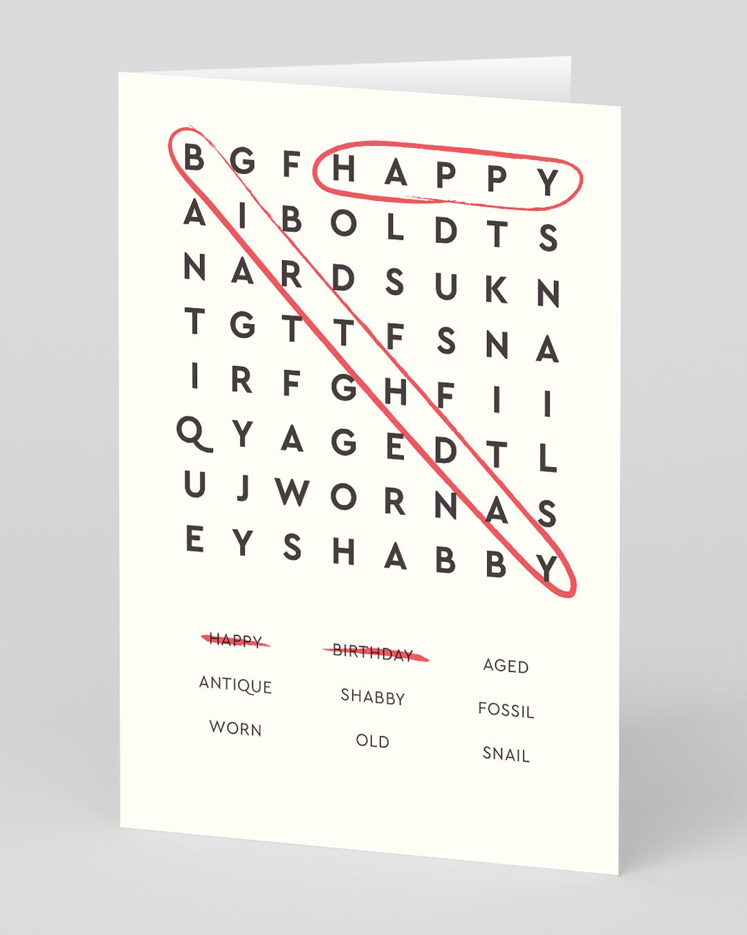 Personalised Word Search Happy Birthday Card