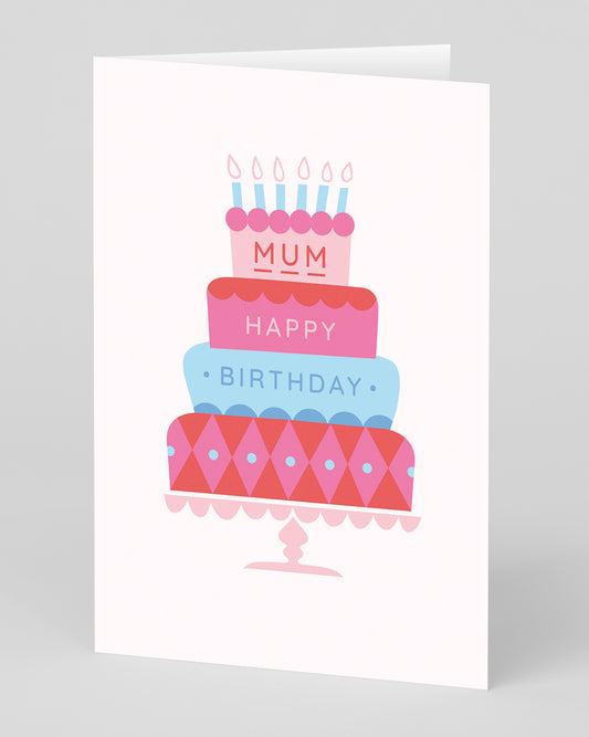 Personalised Mum Cake Birthday Card