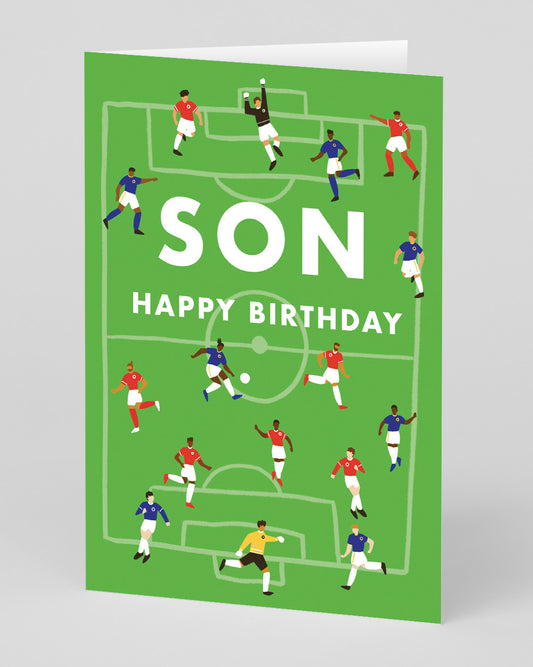 Personalised Son Football Birthday Card